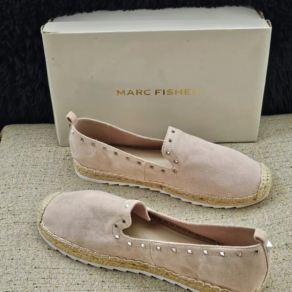 Marc Fisher Women shoes Loafer Slip On Light pink Suede fabric Size US 9.5 - Picture 6 of 11